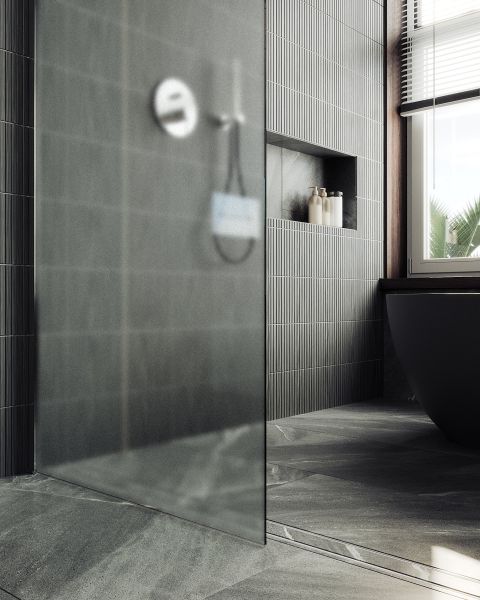 Душевая перегородка MaybahGlass MGD-700-5ш 79см хром матовый